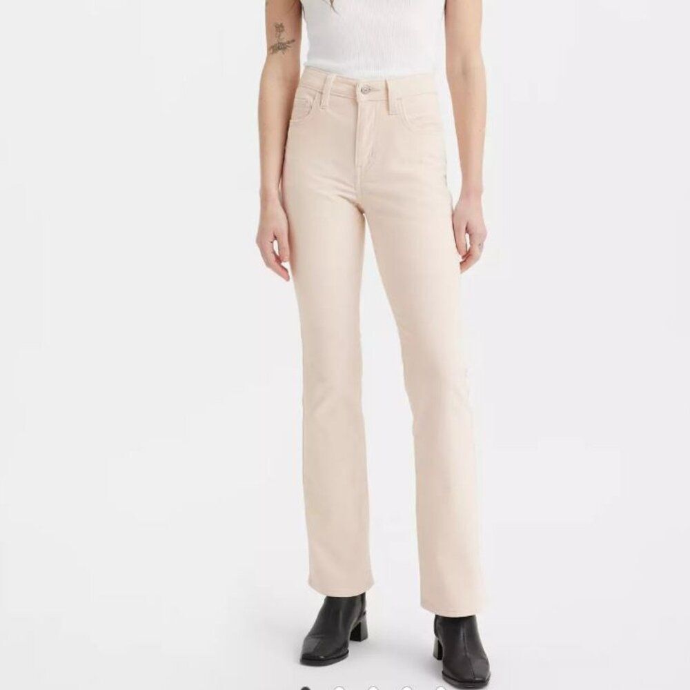 Levi's 725 High Rise Bootcut Corduroy Women's Pants Beige sz 28